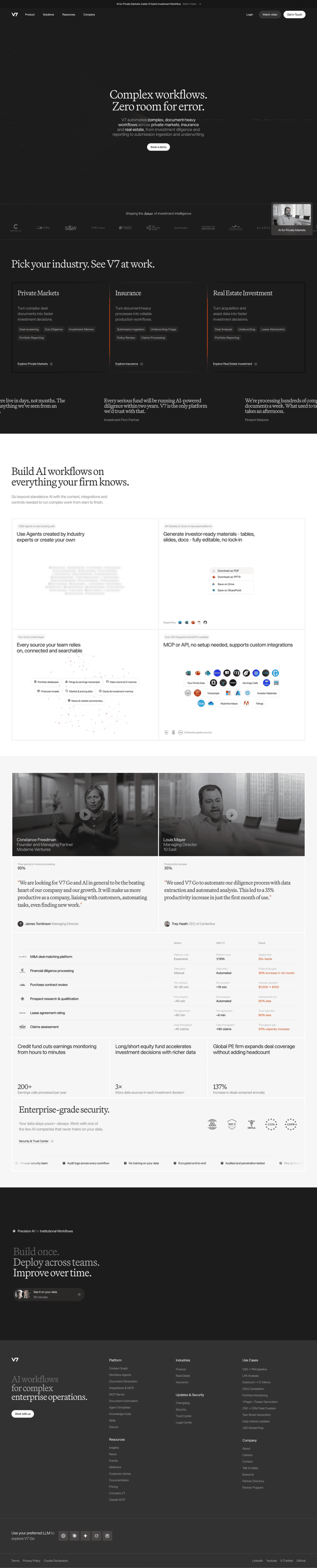 V7 landing page full-page website screenshot