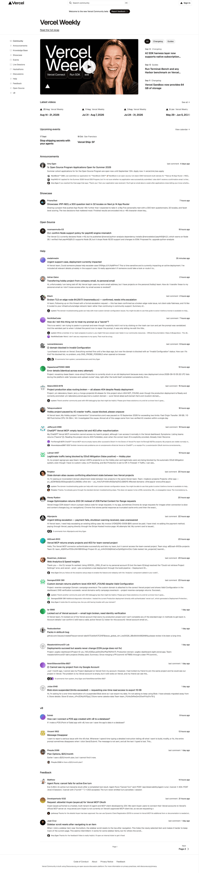 Vercel FAQ website preview