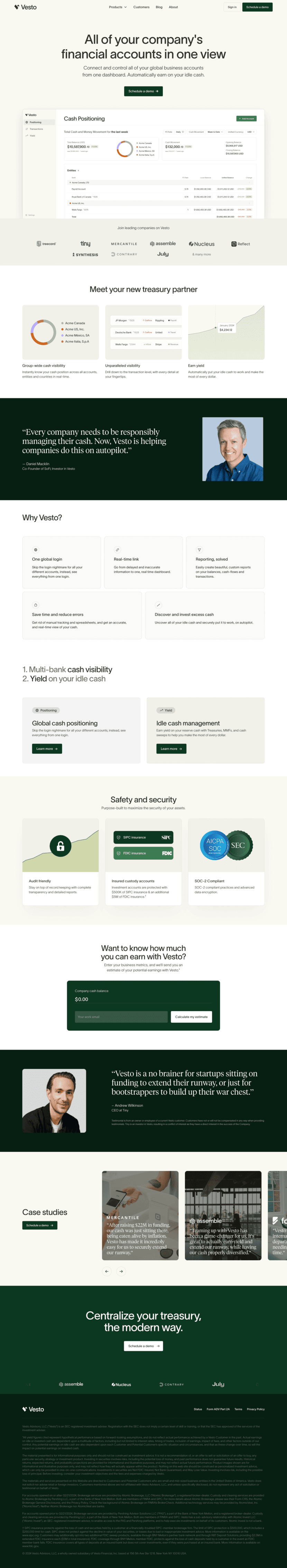 Vesto landing page website preview