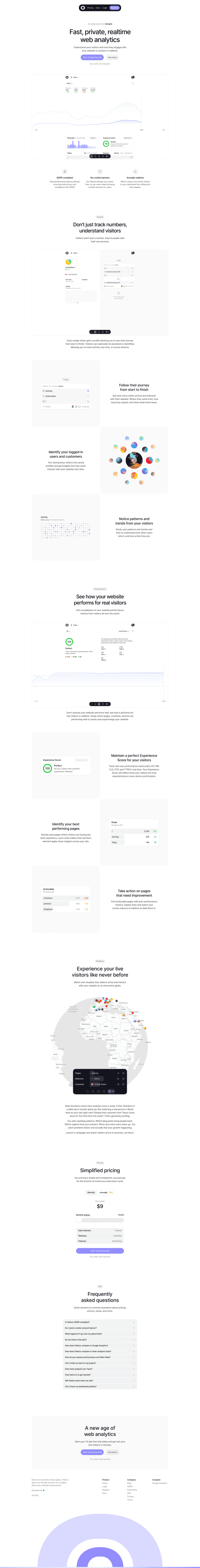 Visitors landing page website preview