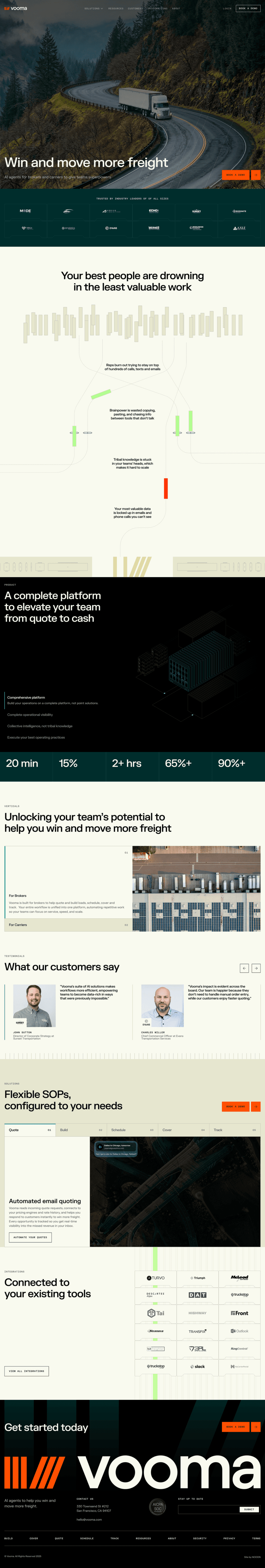 Vooma landing page website preview
