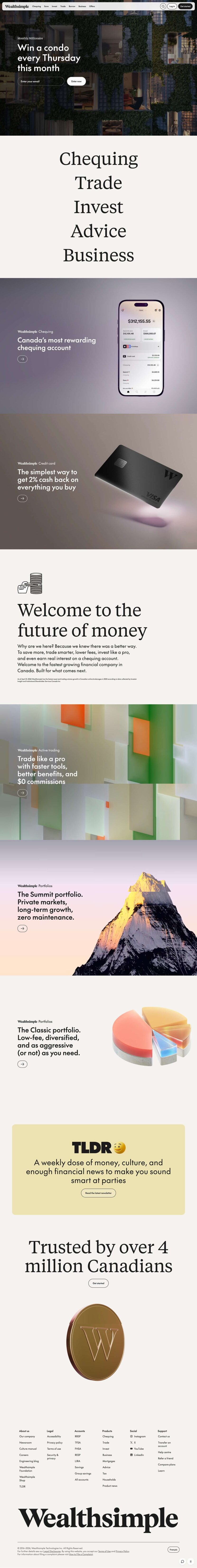 Wealthsimple landing page website preview