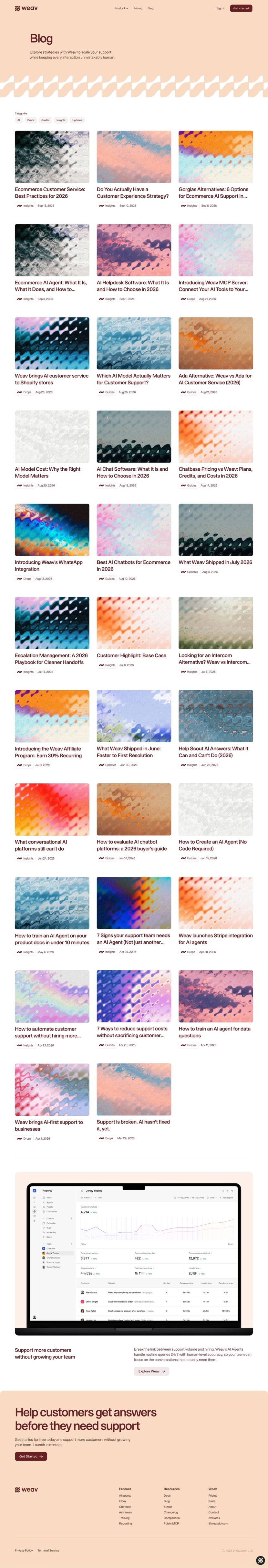 Weav blog website preview