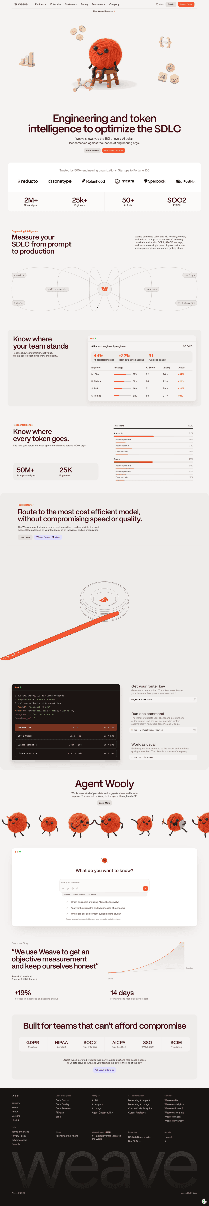 Weave landing page full-page website screenshot