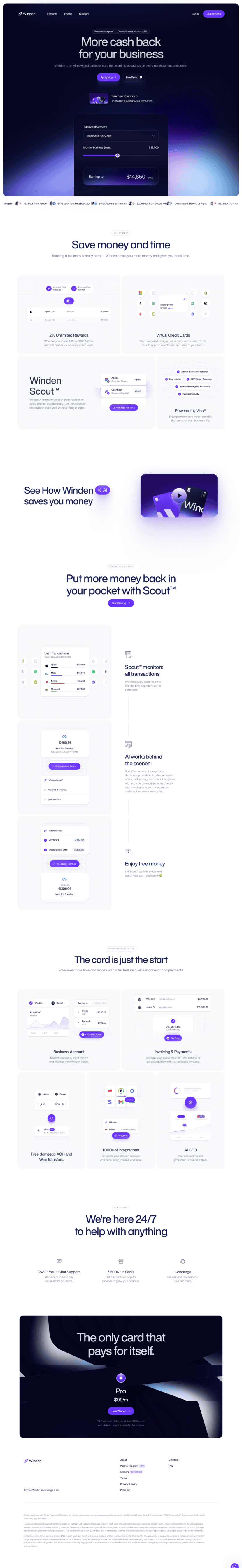 Winden landing page website preview