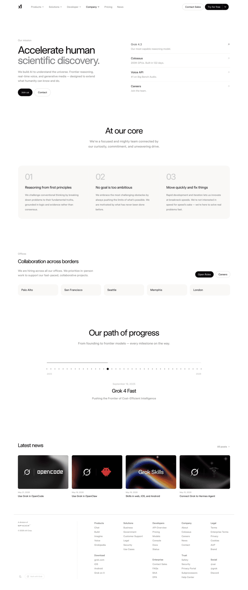 xAI about us website preview