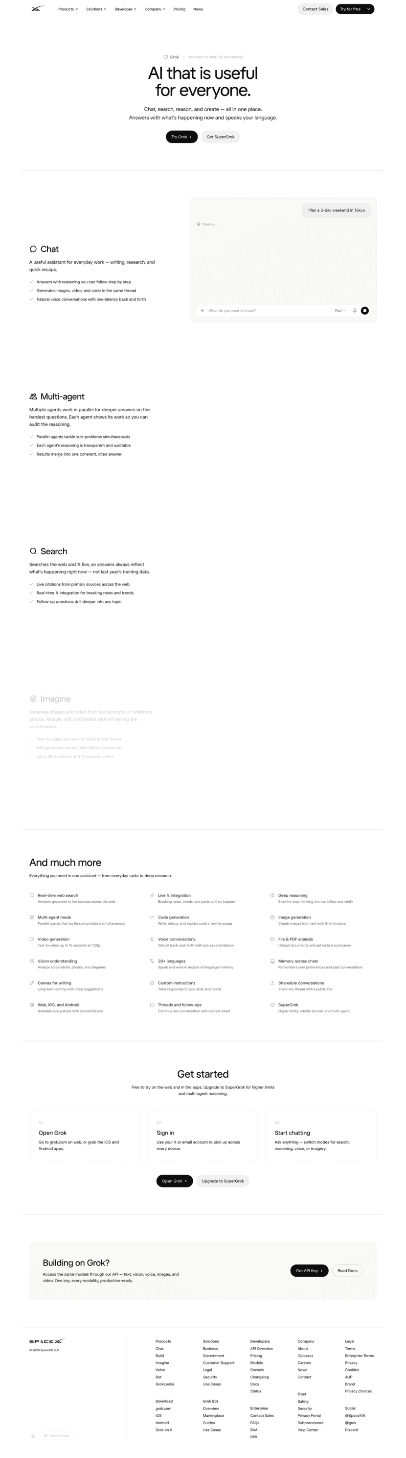 xAI features website preview