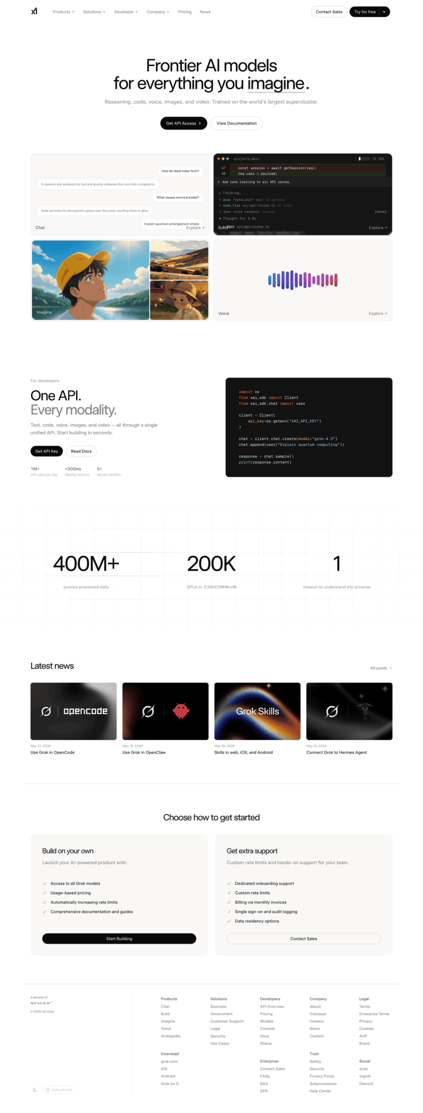 xAI landing page website preview