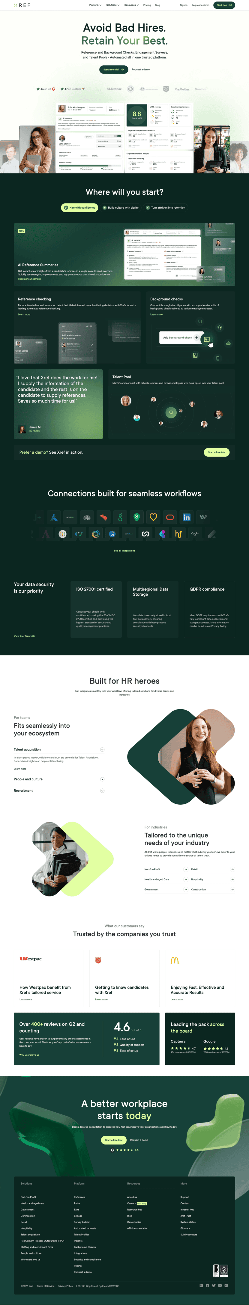 Xref landing page website preview