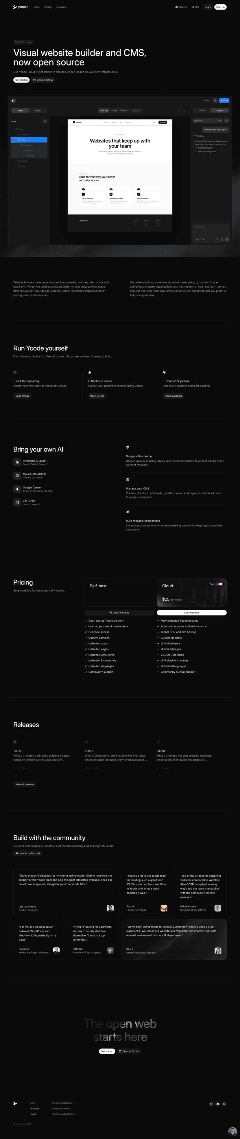 Ycode landing page website preview