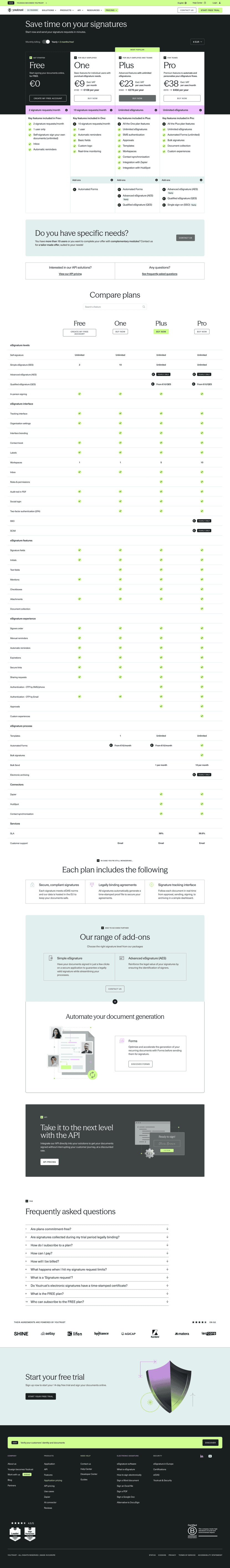 Youtrust pricing full-page website screenshot